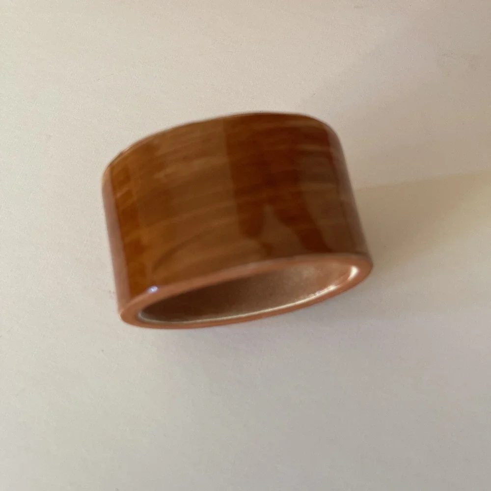 Williams Sonoma‎ Fall Napkin Rings Holders Set 4 Rustic Terracotta Farmhouse